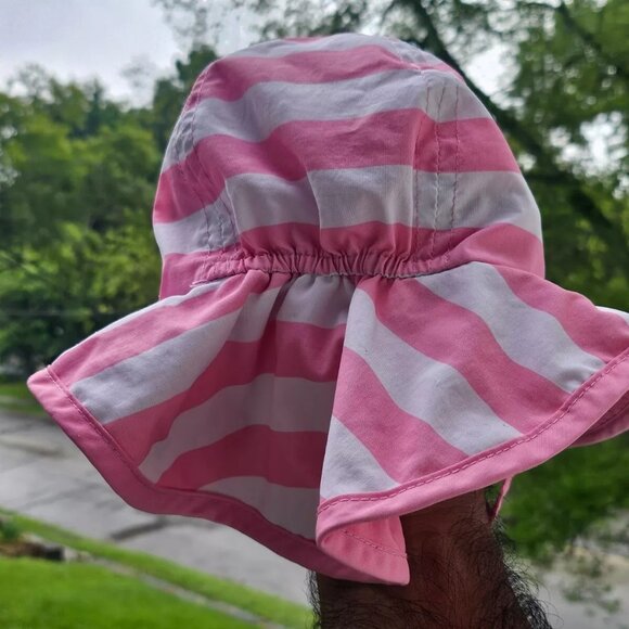 Pottery Barn Kids Hat Pink/White Bucket Cow Boy Hat Cap Size 3-12 month - Picture 3 of 11